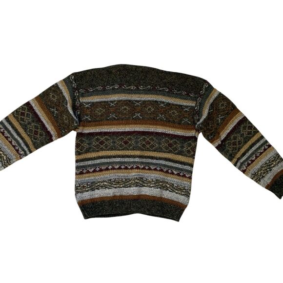 Vintage Prima Maglia Cardigan Mens LG Striped Grandpa Dad Wool Blend 90s Sweater - Picture 11 of 16